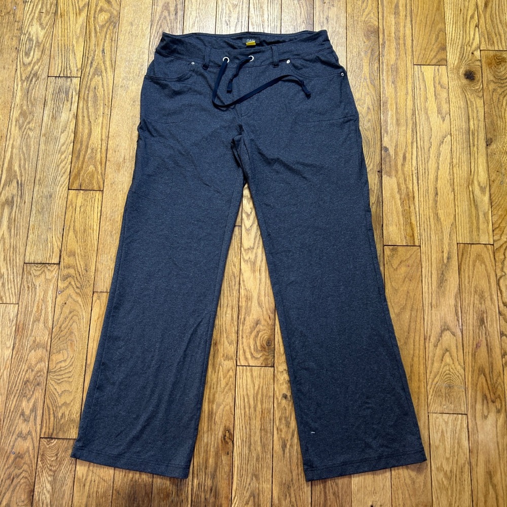 Cabelas Womens Performance Pants Gray Heather Drawstring Wide Leg Large
